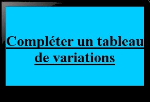 Tableau de variations